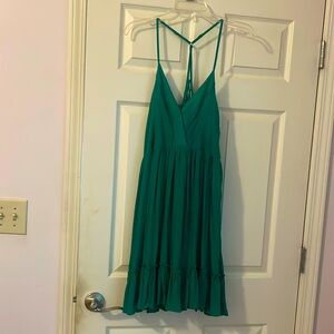 Emerald green spaghetti strap dress